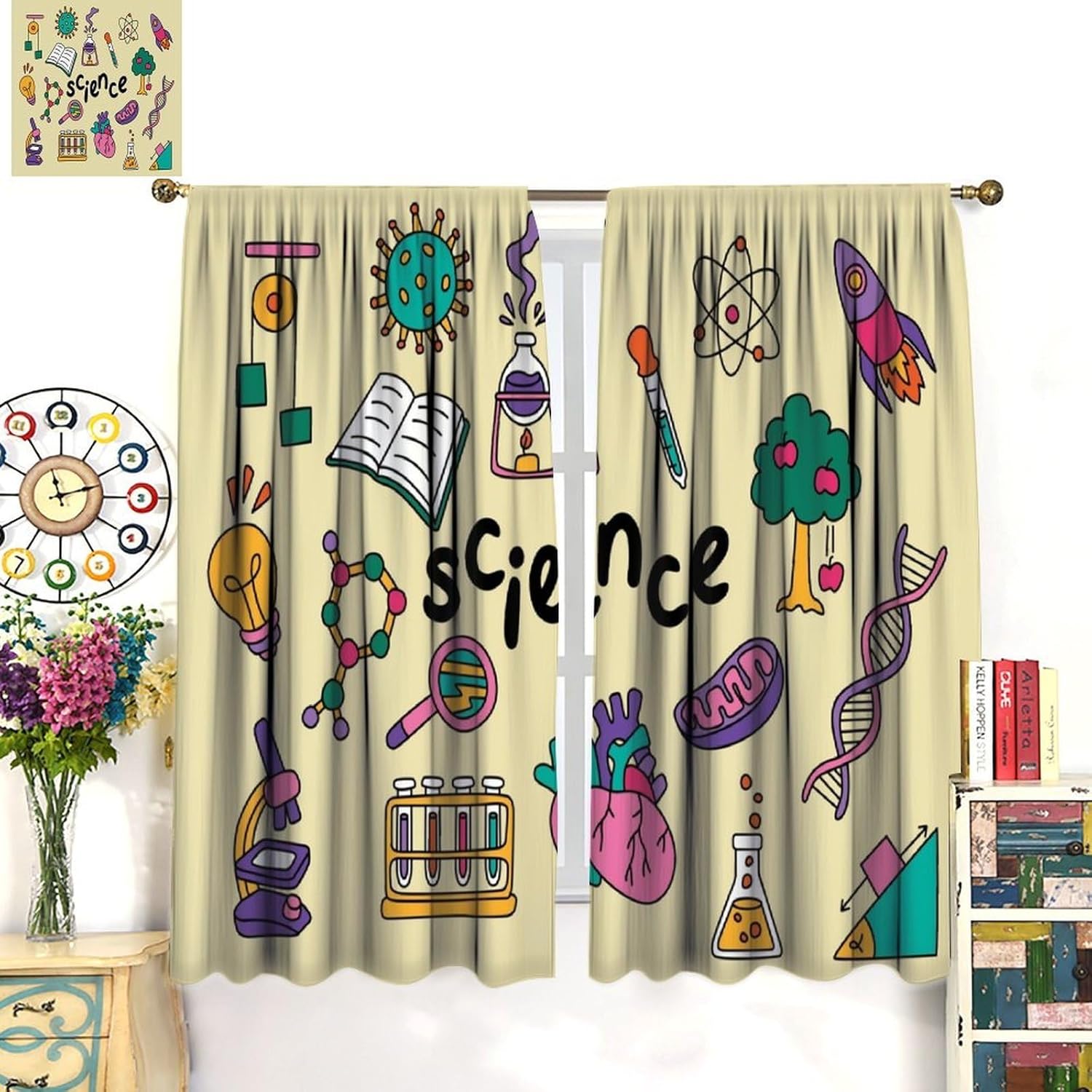 Wetenschapsthema-gordijnen 2 s - Science Nursery recensie en prijs